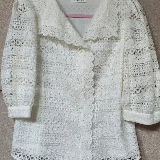 [BUNJANG] It's Marian Lace Blouse White / 잇미샤 레이스 블라우스 화이트 55