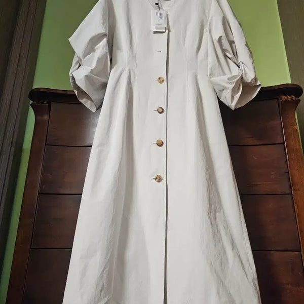 [BUNJANG] Kinder Salmon Puff Sleeve Dress / 킨더살몬 퍼프소매 원피스