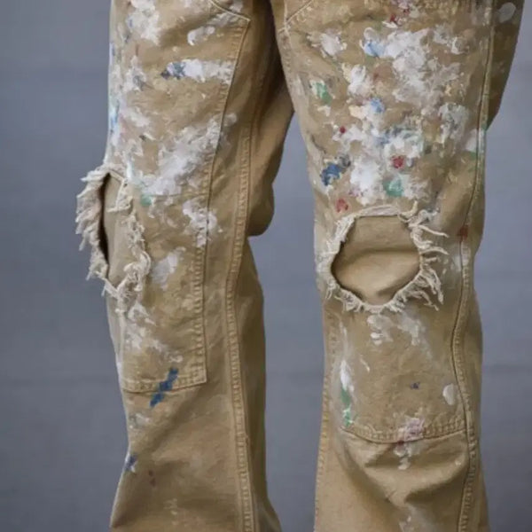 [BUNJANG] Herill Splash Painter Pants Duck Beige / 헤릴 스플레쉬 페인터 팬츠 덕 베이지
