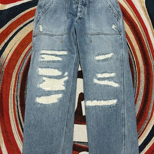 [BUNJANG] Demiel Namour Clothing Damaged Carpenter Denim Pants Large / 데밀 네이머클로딩 데미지 카펜터 데님 팬츠 라지