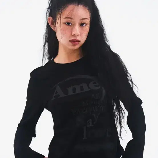 [BUNJANG] AMESS WORLDWIDE BIG TYPO LONGSLEEVE TEE BLACK / 아메스 월드와이드 BIG TYPO LONGSLEEVE TEE BLACK