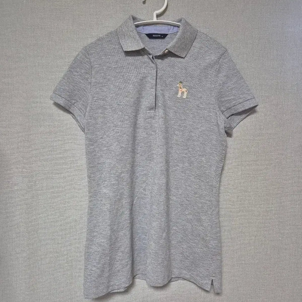 [BUNJANG] HAZZYS Grey Short-Sleeve Polo Shirt with Dog Embroidery / HAZZYS 반팔 카라티