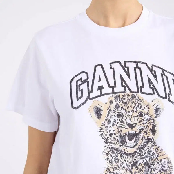 [BUNJANG] GANNI Leopard Graphic T-Shirt / 정품)GANNI 가니 레오파드 반팔 티셔츠