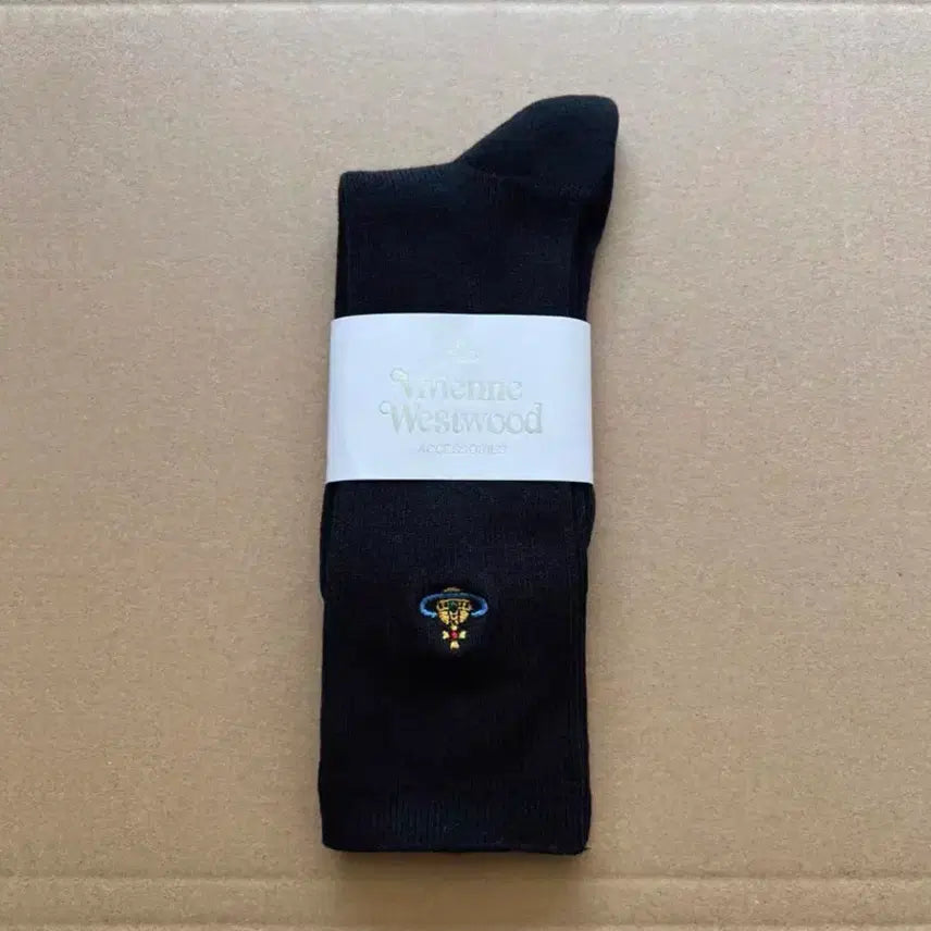 [BUNJANG] Vivienne Westwood Black Knit Socks Mid-Calf New / 비비안웨스트 블랙 니트삭스 중목 새제품