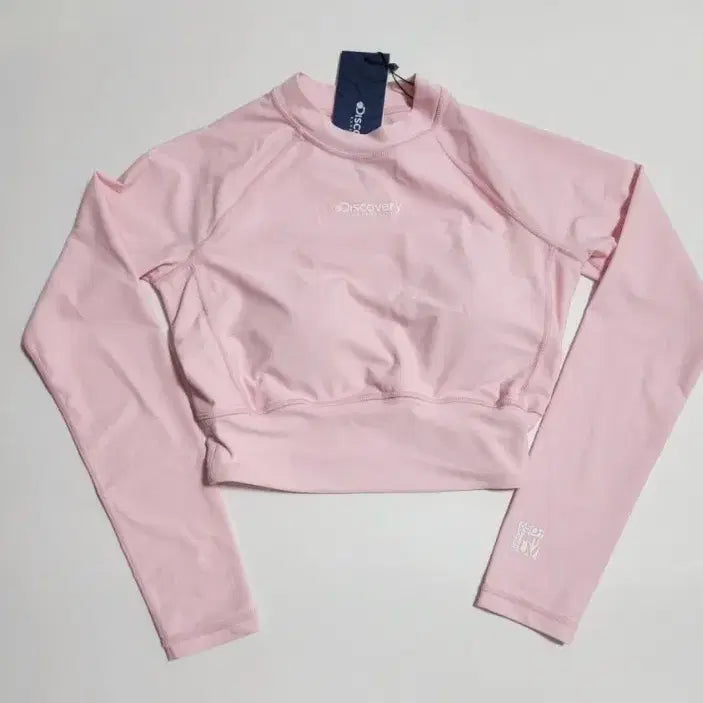 [BUNJANG] Discovery Bra Cap Cropped Rash Guard Top (Pink) / 새상품)디스커버리 브라캡 크롭기장 래쉬가드 상의 85