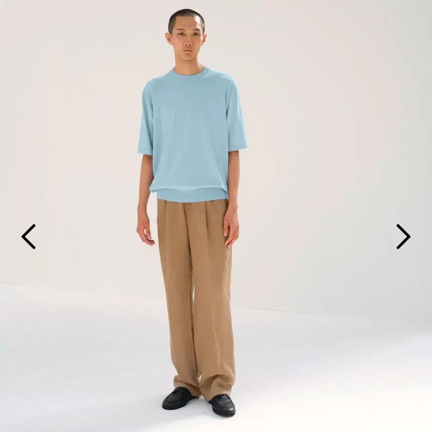 [BUNJANG] Auralee Cashmere Hard Twist Knit T-shirt Sky Blue Size 3 (100-105) / 오라리 캐시미어 하드 트위스트 니트