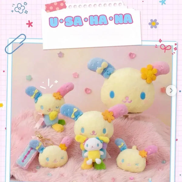 [BUNJANG] Sanrio Usahana Overseas Ver. Pastel Flower Mascot Plush Doll Keychain / (예약) 산리오 우사하나 해외판 파스텔 플라워 마스코트 누이 인형 키링