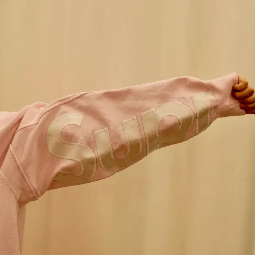 [BUNJANG] Supreme 22SS Crop Panels Hooded Sweatshirt Light Pink / 슈프림 22SS 크롭 패널즈 후드 스웨트 셔츠 라이트 핑크