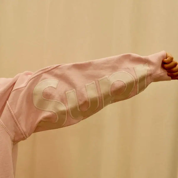 [BUNJANG] Supreme 22SS Crop Panels Hooded Sweatshirt Light Pink / 슈프림 22SS 크롭 패널즈 후드 스웨트 셔츠 라이트 핑크