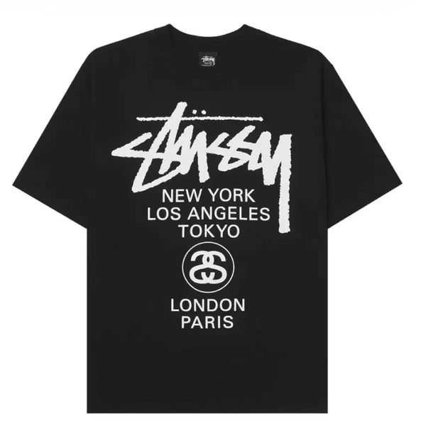 [BUNJANG] Stussy World Tour Short Sleeve T-Shirt / 스투시 월드투어 반팔 티셔츠