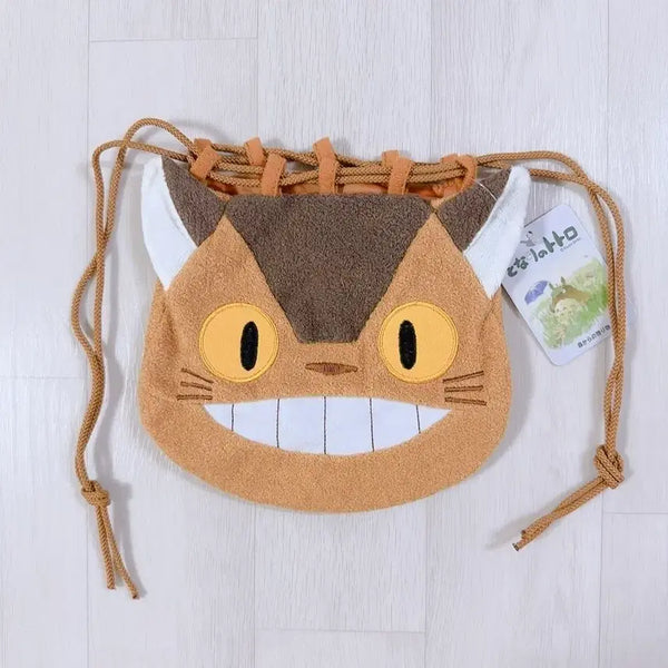 [BUNJANG] Ghibli My Neighbor Totoro Nekobus Face Drawstring Pouch / 지브리 토토로 네코버스 얼굴 복조리파우치 / 일본택 / 새상품