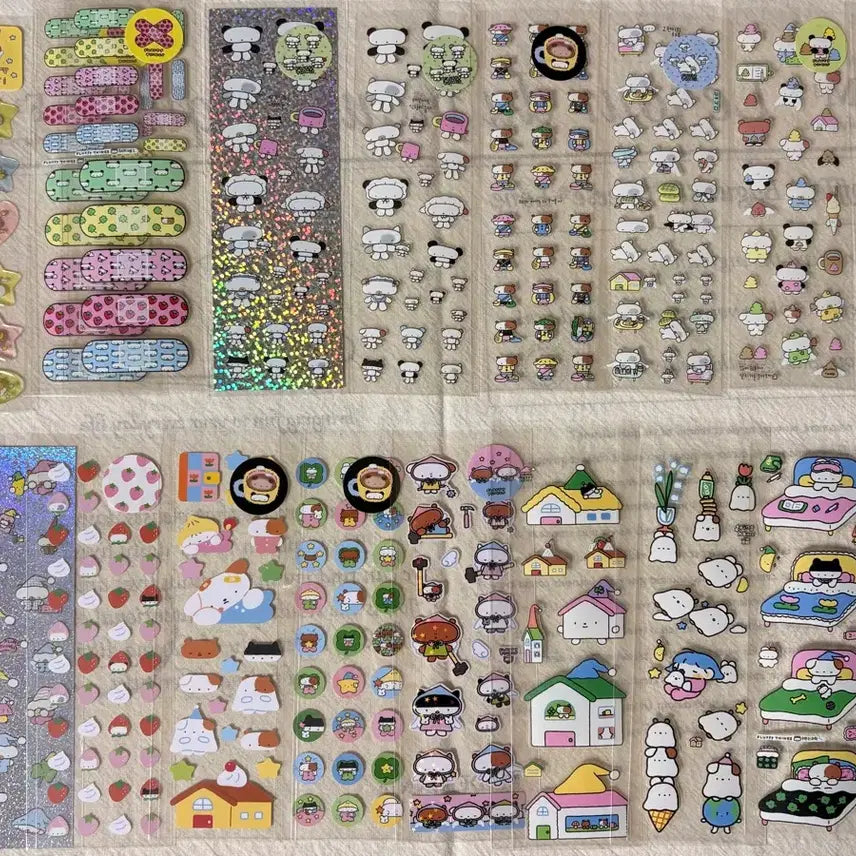 [BUNJANG] Fluffy Things Seal Sticker 20 Sheet Set + Bonus Sticker / 플러피띵스 씰스티커 20장 세트 + 덤스티커