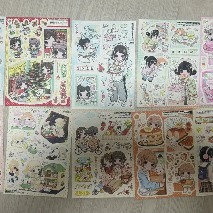 [BUNJANG] I'm Tokki Illustrated Sticker Set (10 Designs) / 아임토끼 일러스트