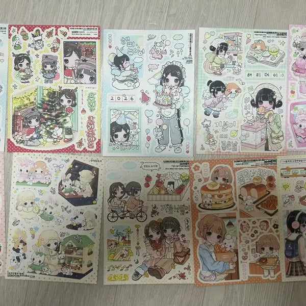 [BUNJANG] I'm Tokki Illustrated Sticker Set (10 Designs) / 아임토끼 일러스트