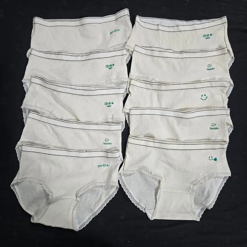 [BUNJANG] Women's Cotton Triangle Panties - 10 Pack (Size M) / 여자삼각 팬티 10장M95(무료배송)