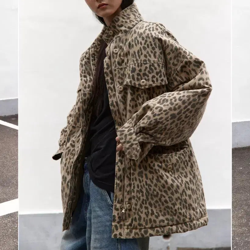 [BUNJANG] WKND Leopard Padded Jacket / wknd레오파드 패딩 자켓 새 상퓸