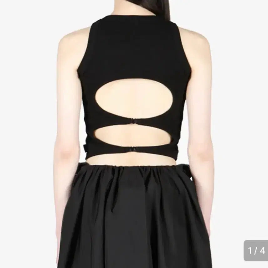 [BUNJANG] Unknown Blue Back Circle Sleeveless Top / 언노운블루 백서클 슬리브리스