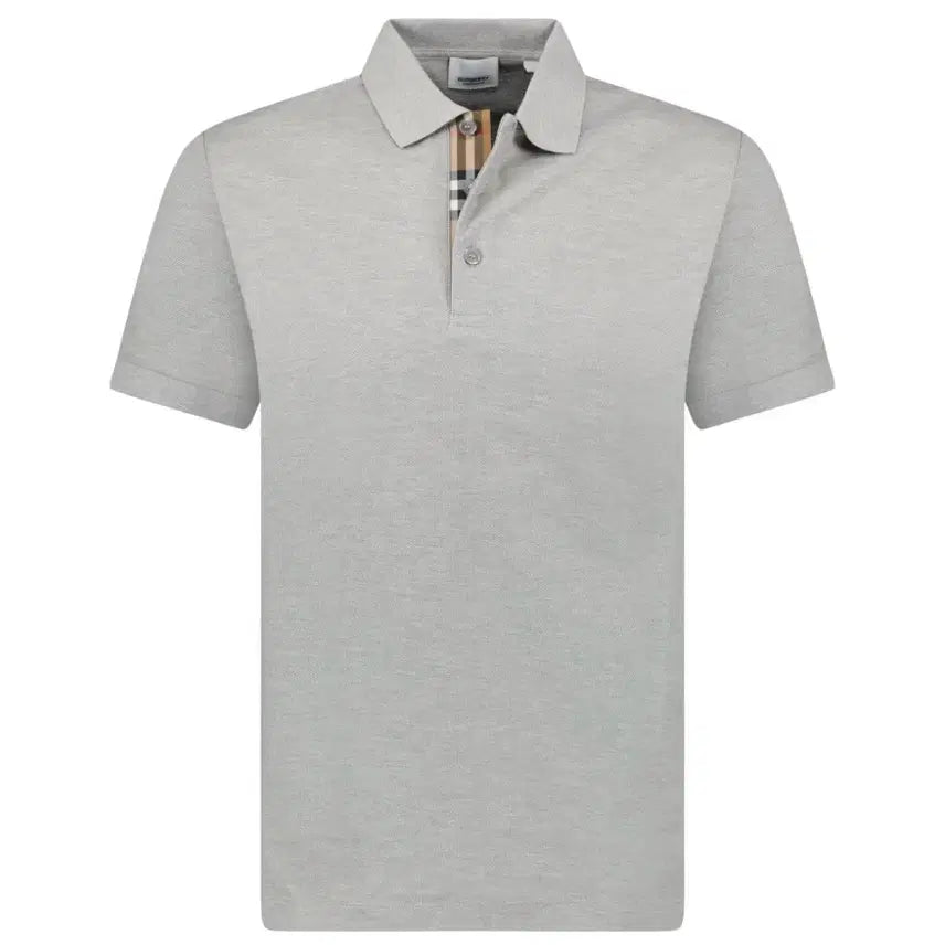 [BUNJANG] Burberry Check Collar Short Sleeve Polo Shirt Grey M / 버버리 체크 카라 반팔 폴로셔츠 그레이 M 공용가능