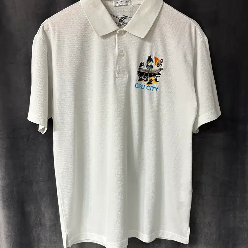 [BUNJANG] Mizuno Club Champion Gifu City Functional Short Sleeve Polo Shirt L / 미즈노 Club Champion Gifu City 기능성 반팔 폴로셔츠L