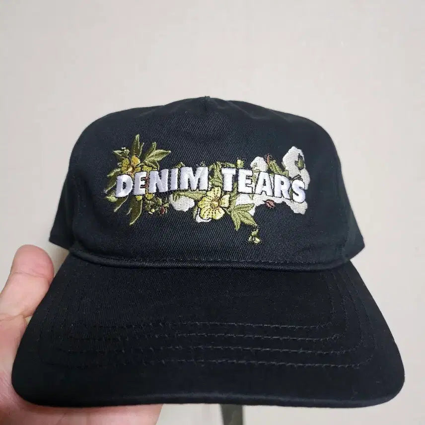 [BUNJANG] Denim Tears Floral Embroidered Ball Cap Black / 데님티어스 플로럴자수 볼캡 블랙