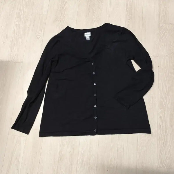 [BUNJANG] CHICO'S Black V-Neck Button Cardigan Size 2 / CHICO'S 블랙 가디건 사이즈 2