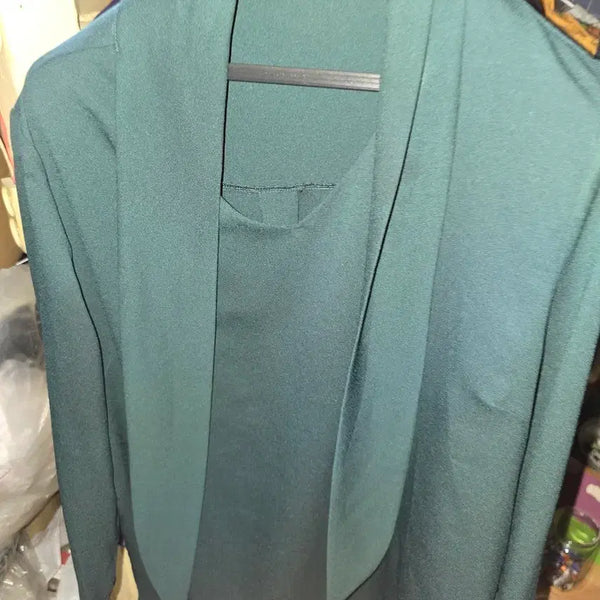 [BUNJANG] Basic Collar Sleeveless Set - Dark Green / 기본 카라 민소매 세트 짙은 녹색