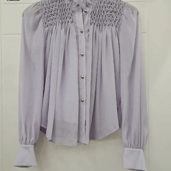 [BUNJANG] Roem Signature Blouse Lavender Size 55 / 실착1회.로엠 시그니처 블라우스 55사이즈.라벤더 색상