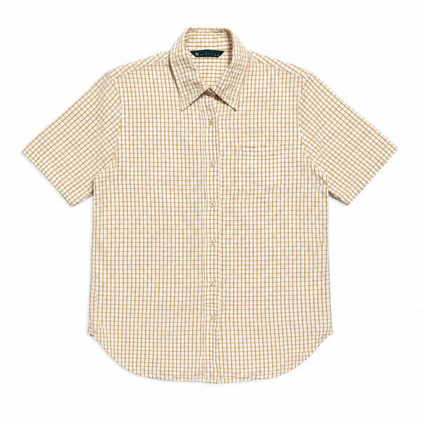 [BUNJANG] Japanese 00s Mori Girl Seersucker Check Short Sleeve Shirt M / JPN 00s 일본 빈티지 Y2K 모리걸 시어서커 체크 반팔 셔츠 M