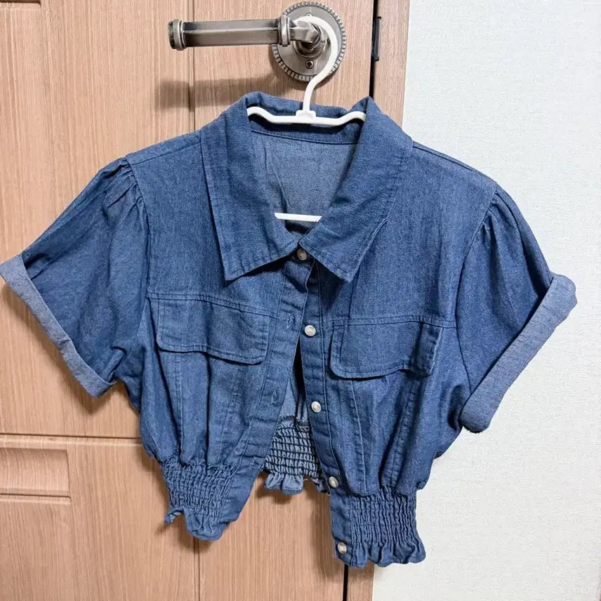 [BUNJANG] Denim Crop Shirt / 보세 데님 크롭 셔츠