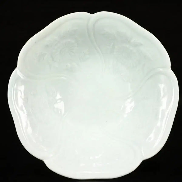 [BUNJANG] Jisuntak National Intangible Cultural Heritage Chrysanthemum Celadon White Porcelain Bowl / 무형문화재 지순탁 국화문 백자 대접 또는 완 다도구 차도구