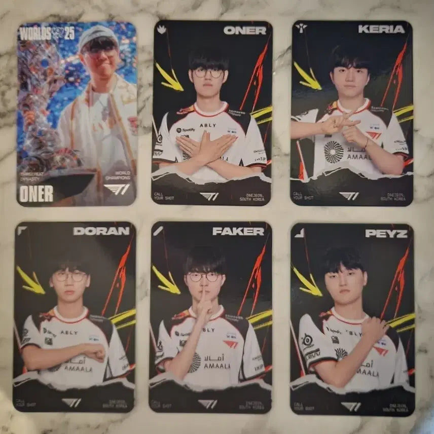 [BUNJANG] T1 Oner & Faker Victory Photocard Bundle Set / msi t1 포토카드 및 오너 우승 포토카드