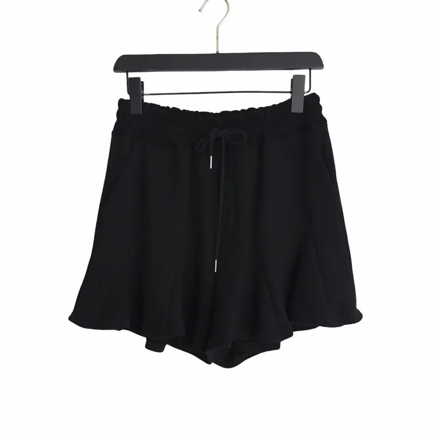 [BUNJANG] Flare Banding Shorts Skirt (Black, One Size) / 교신안함)쭈리 플레어 밴딩 반바지