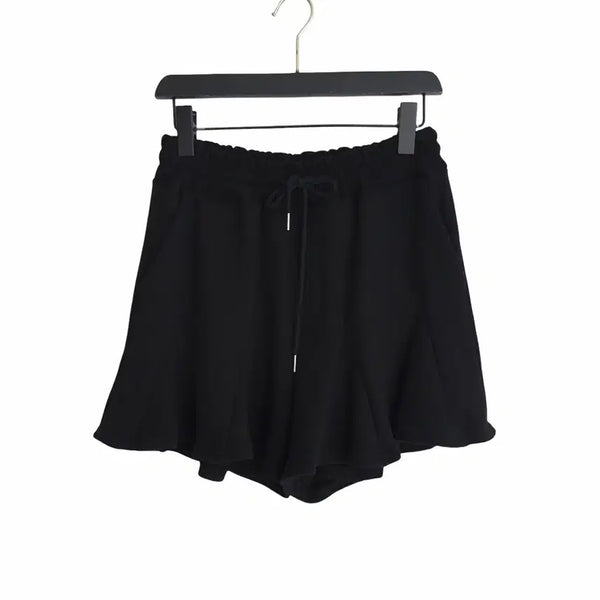[BUNJANG] Flare Banding Shorts Skirt (Black, One Size) / 교신안함)쭈리 플레어 밴딩 반바지