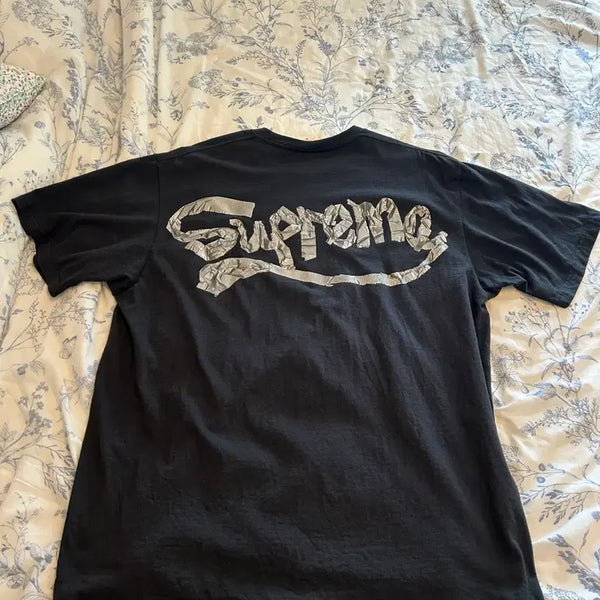 [BUNJANG] Supreme Taping Logo T-Shirt XL Black / 슈프림 테이핑 티셔츠