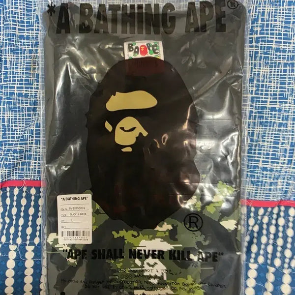 [BUNJANG] BAPE Camo T-Shirt Black Green L / 베이프 카모 반팔 티셔츠 블랙 그린 L