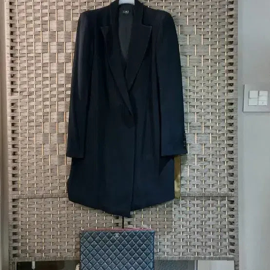 [BUNJANG] TIME (Hansem) Women's Black Coat Jacket / 한섬 타임 여성 블랙 코트 자켓