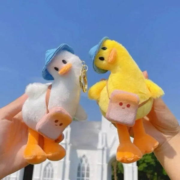 [BUNJANG] White Bread Duck Keyring Plush Bag Charm / 식빵오리 흰색 키링 인형 가방