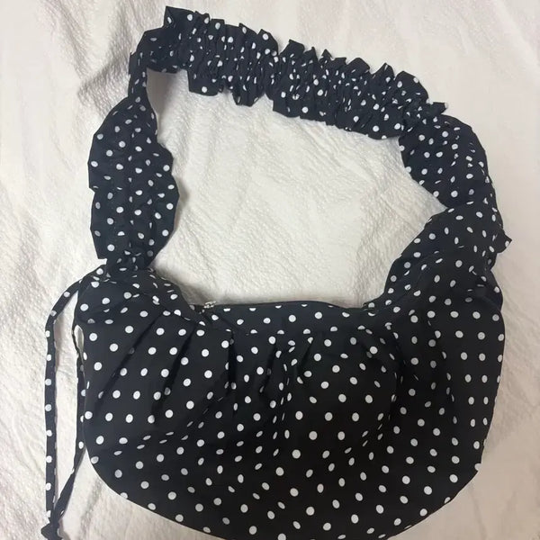 [BUNJANG] Shirring Dot Shoulder Bag / 셔링 도트 숄더백