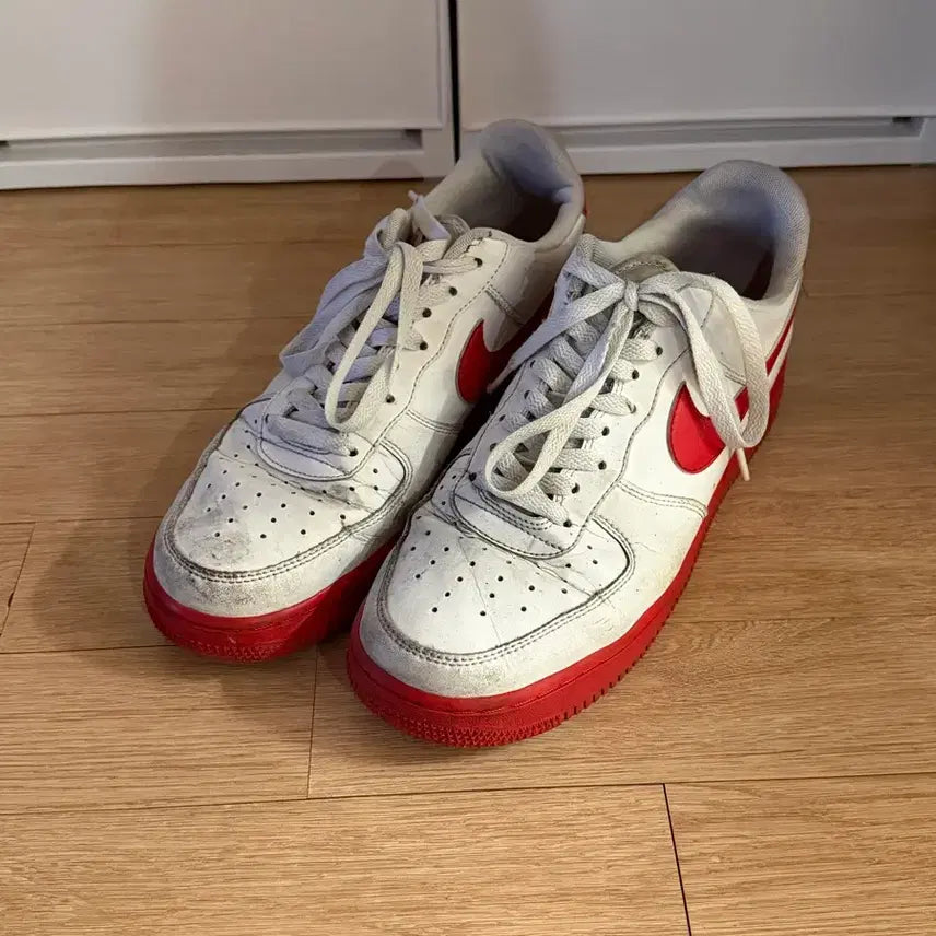 [BUNJANG] Nike Air Force 1 Low White Red / 나이키 에어포스 1 로우 화이트 레드 275