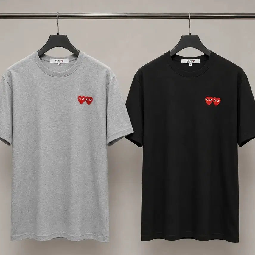 [BUNJANG] Comme des Garçons Double Wappen T-Shirt Black/Gray / 꼼데가르송 더블 꼼데. 반팔티 블랙/그레이