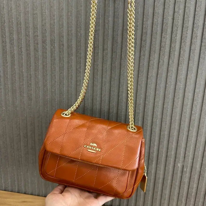 [BUNJANG] Coach Quilted Chain Bag Brown / 코치 체인백