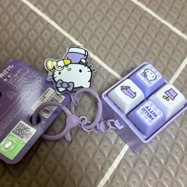 [BUNJANG] Hello Kitty Keycap Keyring Purple / 헬로키티 키캡 키링 퍼플