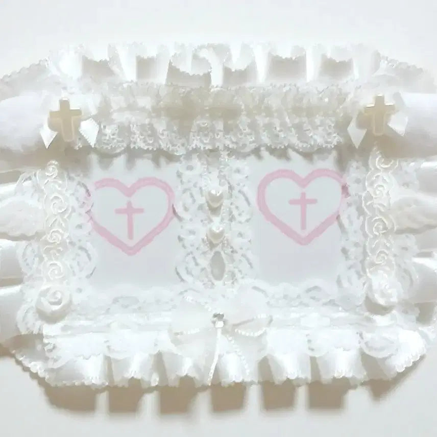 [BUNJANG] Tensi Shop Lace Top Loader Couple Photocard Holder White / 텐시상점 레이스탑꾸 커플탑꾸 2인 포토카드 홀더 포카 화이트 인증샷