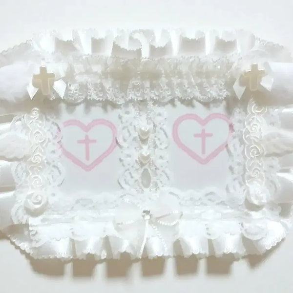 [BUNJANG] Tensi Shop Lace Top Loader Couple Photocard Holder White / 텐시상점 레이스탑꾸 커플탑꾸 2인 포토카드 홀더 포카 화이트 인증샷