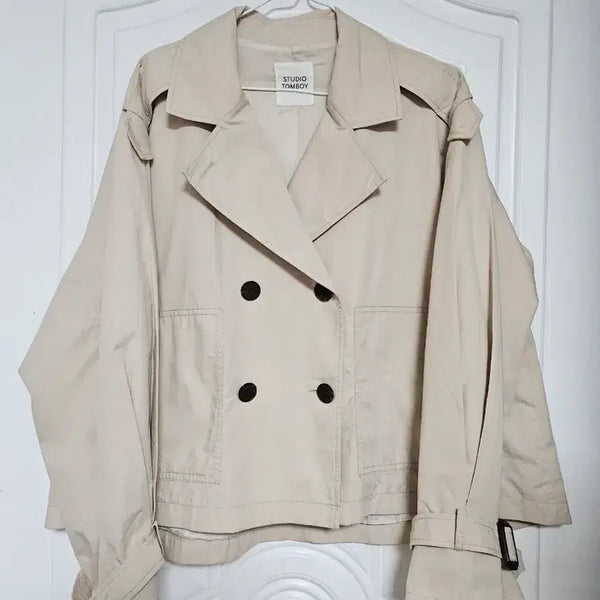 [BUNJANG] Studio Tomboy 2020 Trench Coat Short Jacket Jumper / 스튜디오톰보이 20년 택프리 숏 자켓 트렌치코트 오버핏 점퍼