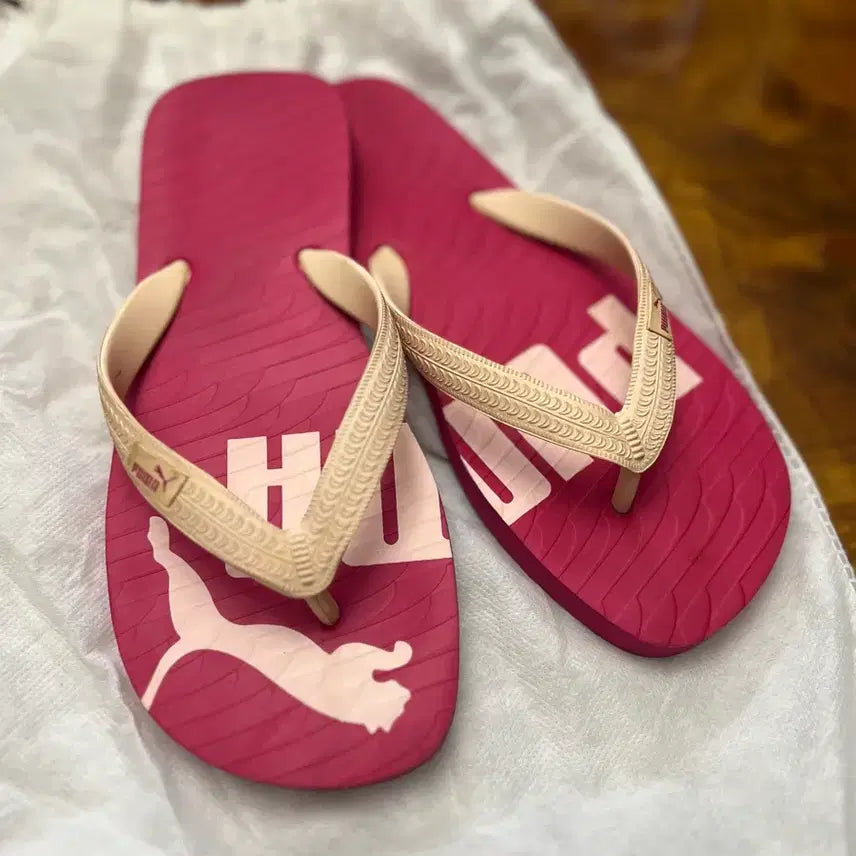 [BUNJANG] Puma Flip-Flops Pink & Beige / 푸마 쪼리 핑크와 베이지