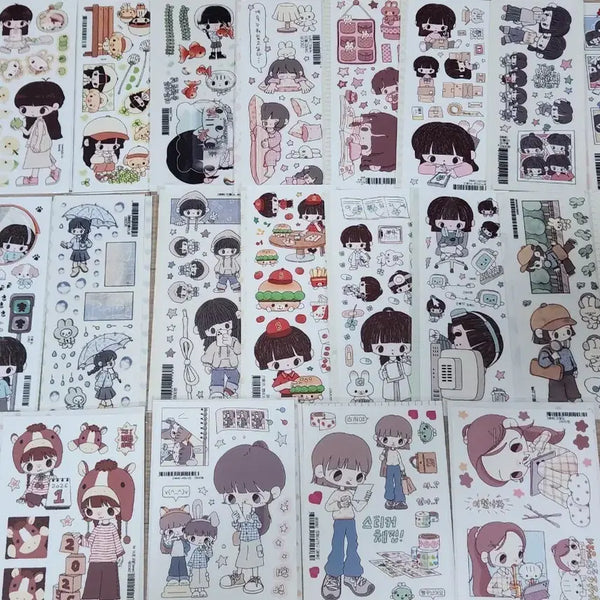 [BUNJANG] Bebe Creamy Crumbs Moody Club Sticker Set - 90 pcs / 다꾸 씰스 씰스티커 일괄 90장 판매 처분 베베 크리미크럼즈 무디클럽