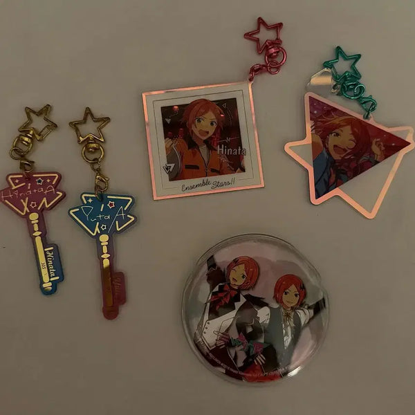 [BUNJANG] Ensemble Stars Hinata Yuuta Keyring & Badge Bundle Set / (일괄) 앙상블스타즈 히나타 유우타 키링 뱃지