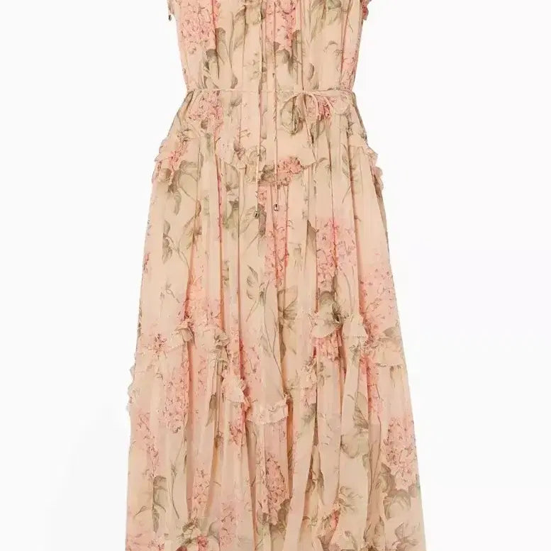 [BUNJANG] Zimmermann Peach Ruffle Silk Dress / 짐머만 피치 러플 실크 원피스