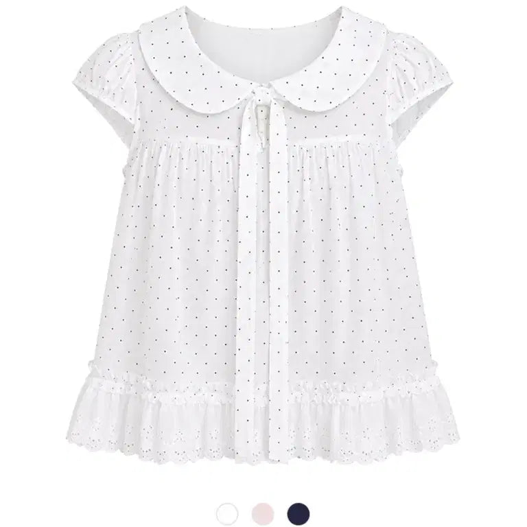 [BUNJANG] Cozy & Kitsch Denny Dot Frill Blouse / Cozy & Kitsch 데니 도트 프릴 블라우스